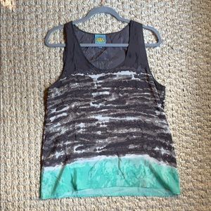 C&C California 100% Silk Tie-Dye Tank Top